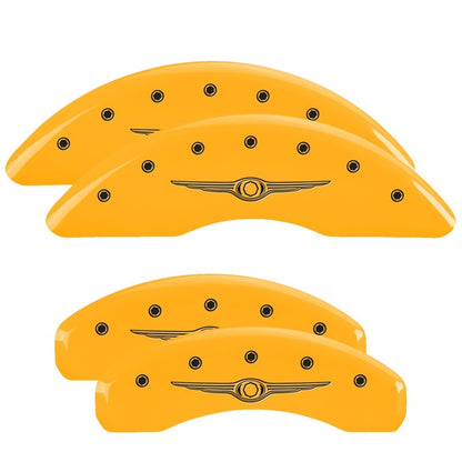MGP 4 Caliper Covers Engraved F & R Chrysler Wing Yellow Finish Black Char 2004 Chrysler Pacifica 32002SCW1YL 32002SCW1YL Photo - Primary