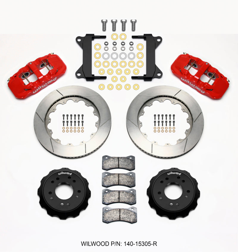 Wilwood AERO6 Front Hat Kit 14.00 Red 63-87 C10 w/ Wilwood Pro Spindles 140-15305-R 140-15305-R Photo - Primary