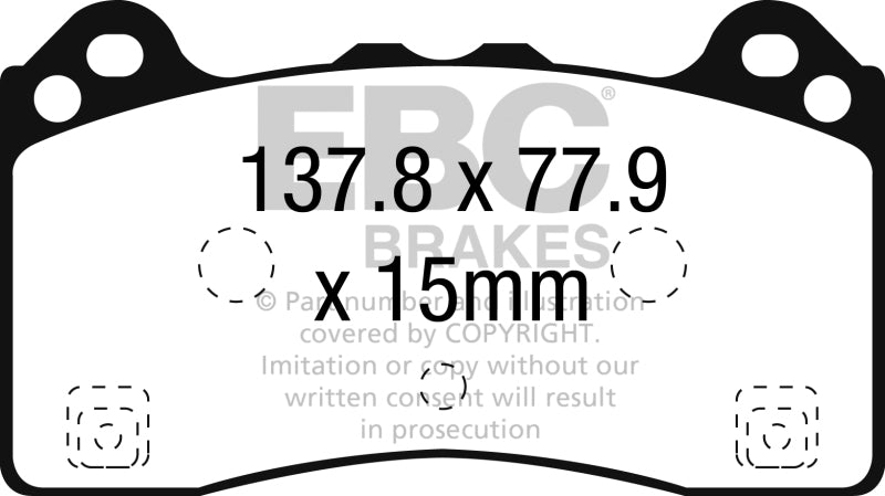 EBC 16-18 Ford Focus RS Redstuff Ceramic Low Dust Front Brake Pads DP32274C Photo - Primary