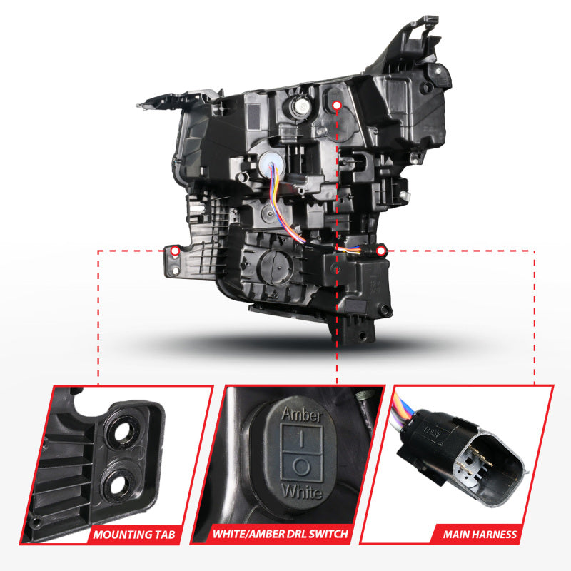 ANZO 21-23 Chevy Tahoe/Suburban LED Light Bar Style Headlights Black w/ Squential DRL (Right Side) 111636X-R 111636X-R User 1