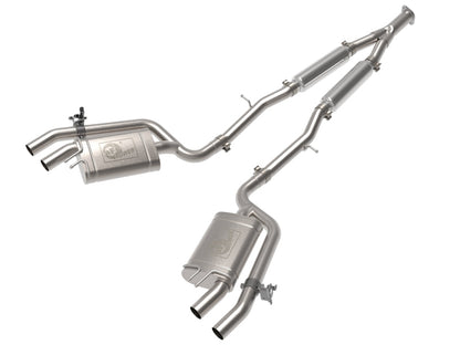aFe 22-23 Kia Stinger L4-2.5L Turbo Gemini XV 3in to Dual 2-1/2in Cat-Back Exhaust System w/ Cut-Out 49-37024 49-37024 Photo - Primary