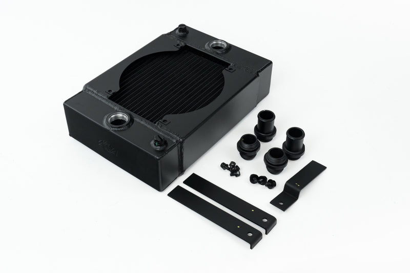 CSF Universal Drag Race / Tuck Radiator w/9in Spal Fan - 10.5in H x 10in L x 3.6in W - Black 7065B 7065B Photo - out of package