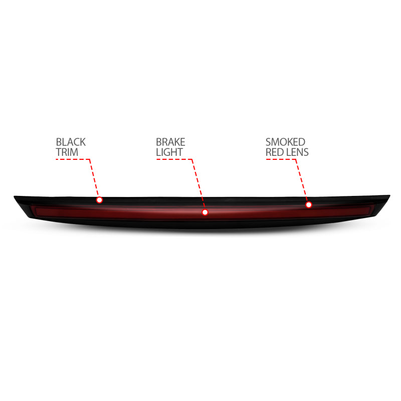 ANZO 2007-2014 Chevrolet Suburban 1500 LED 3rd Brake Light Black Housing Smoke Lens w/ Spoiler 1pc 531109 531109 Photo - Unmounted