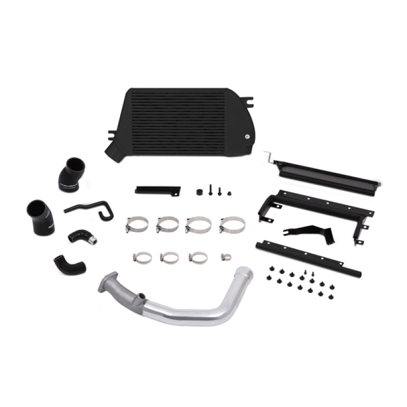 Mishimoto Black Top-Mount Intercooler w/ Polished Charge-Pipe System WRX 2015+ MMTMIC-WRX-15PBK Photo - Primary
