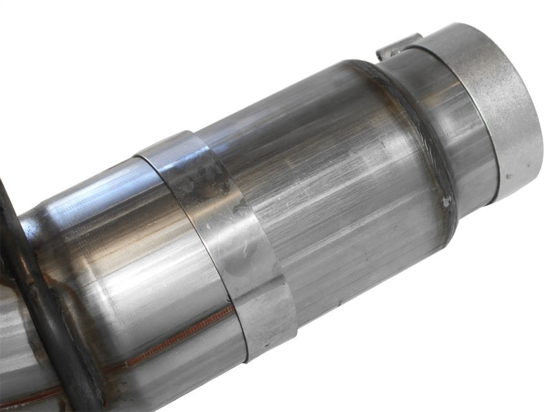 aFe Large Bore-HD 5in 409 Stainless Steel DPF-Back Exhaust System - GM Die 49-44041 Photo - Unmounted
