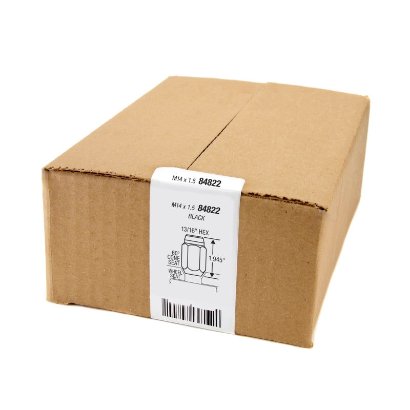 McGard 8 Lug Hex Install Kit w/Locks (Cone Seat Nut) M14X1.5 / 13/16 Hex / 1.945in. Length - Black 84822 84822 Photo - in package