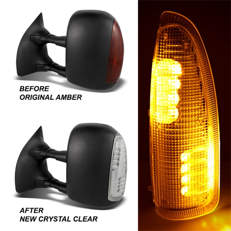 SPYDER xTune Ford Superduty F250-F650 03-07 Amber LED Mirror Signal Lens - Clear ACC-LED-FDSD99-MR-C 9924712 9924712 Photo - Unmounted