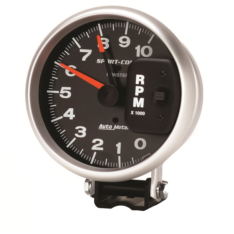 Autometer Gauge, Tachometer, 5", 10K Rpm, Pedestal W/ Red Line, Sport-Comp 3900 User 3