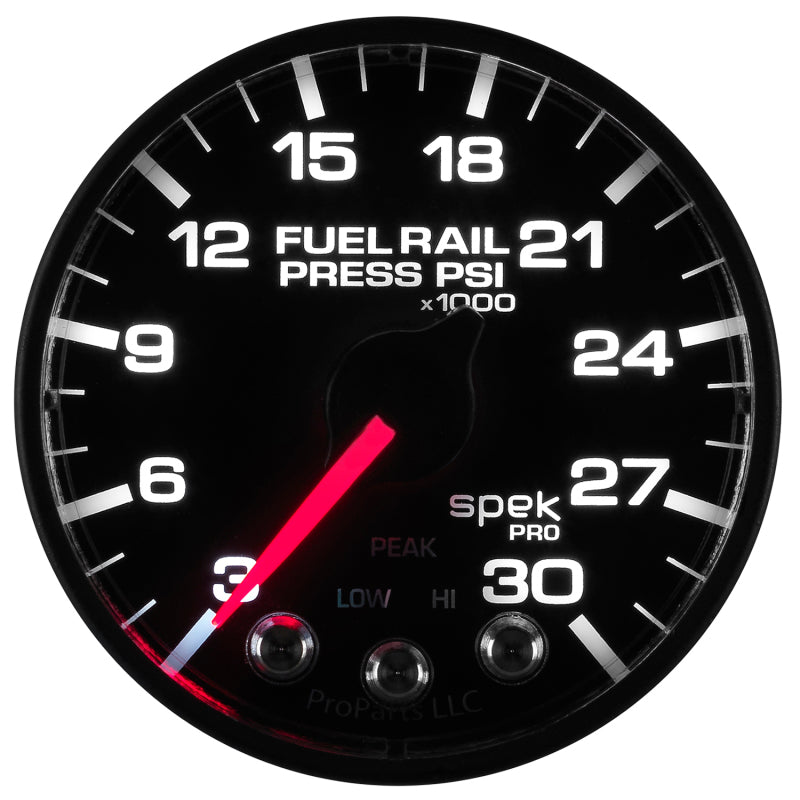 Autometer Spek-Pro Gauge Rail Press 2 1/16in 30Kpsi Stepper Motor W/Peak & Warn Blk/Blk P321328 P321328 User 5