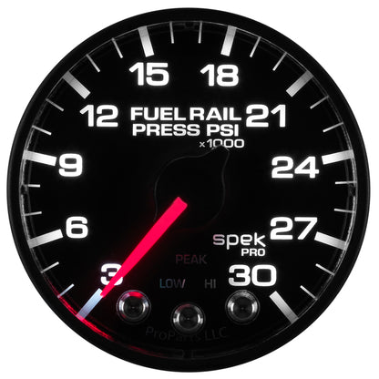Autometer Spek-Pro Gauge Rail Press 2 1/16in 30Kpsi Stepper Motor W/Peak & Warn Blk/Blk P321328 P321328 User 5