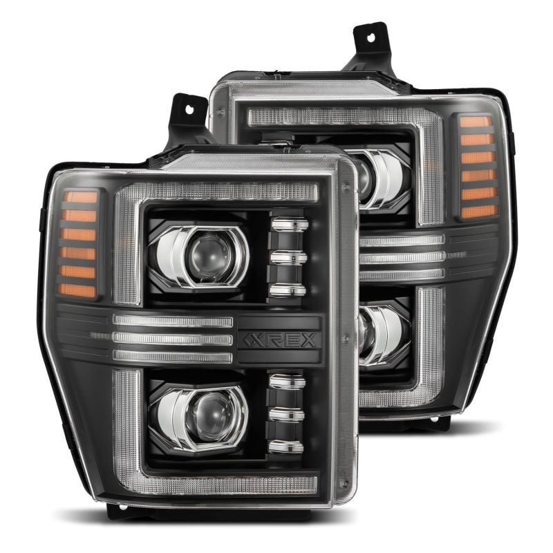 AlphaRex 08-10 Ford F250-550 PRO-Series Projector headlights Black w/Activ Light/Seq Signal 880308 880308 Photo - Primary