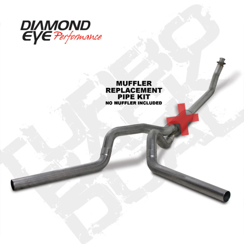 Diamond Eye Performance Diamond Eye KIT 4in TB MFLR RPLCMENT PIPE DUAL SS: 94-02 DODGE CUMMINS 5.9L K4214S-RP K4214S-RP Photo - Primary
