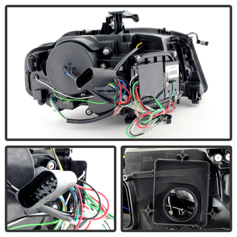 Spyder Audi A4 09-12 Projector Headlights Xenon/HID Model Only - DRL LED Blk PRO-YD-AA408-HID-DRL-BK 5080752 5080752 User 1
