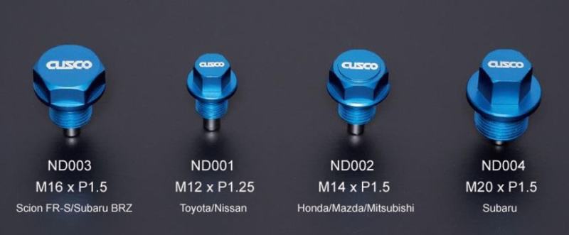 Cusco Drain Bolt SUBARU, M20XP1.5, Neodymium magnet, Duralumin A7075 Aluminu 00B 001 ND04 User 1