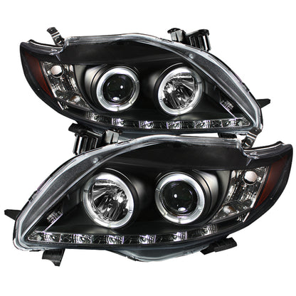 Spyder Toyota Corolla 09-10 Projector Headlights LED Halo DRL Blk High H1 Low H1 PRO-YD-TC09-DRL-BK 5032515 5032515 Photo - Primary