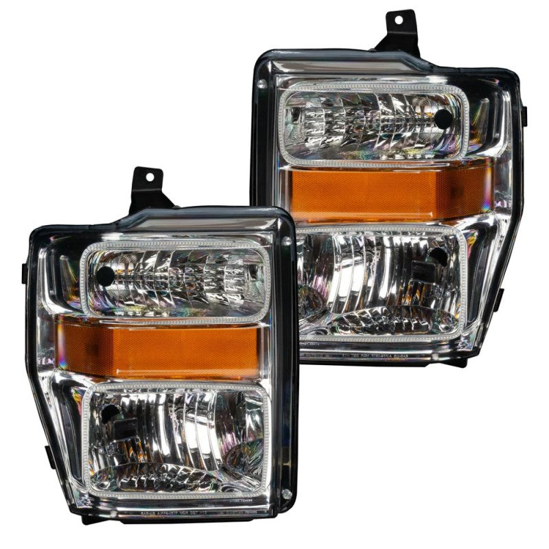 ORACLE Lighting Oracle 08-10 Ford F250 Pre-Assembled Halo Headlights - Chrome Housing - ColorSHIFT w/ BC1 Controller 7189-335