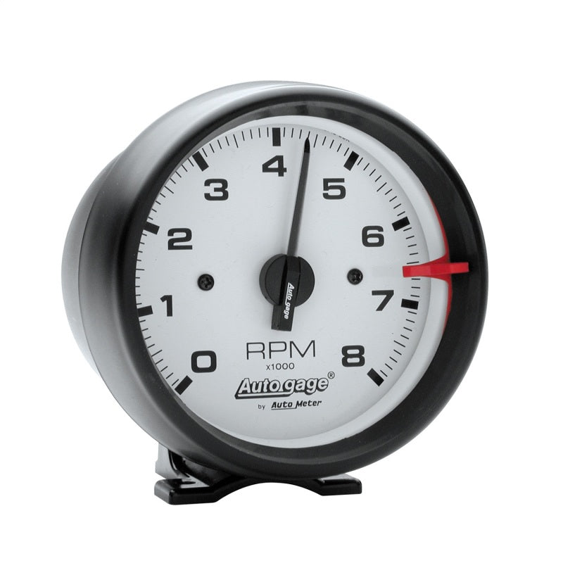 Autometer 3-3/4" Pedestal Tachometer, 0-8,000 Rpm, White/Black, Auto Gage 2303 Photo - Primary