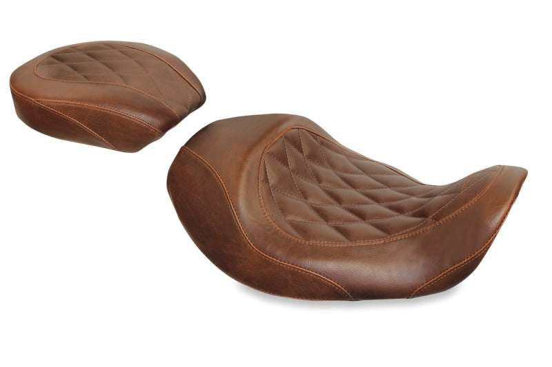 Mustang Motorcycle Mustang 06-17 Harley Dyna Wide Tripper Forward Solo Seat Diamond Stitch - Distressed Brown 76711 76711 Photo - Primary