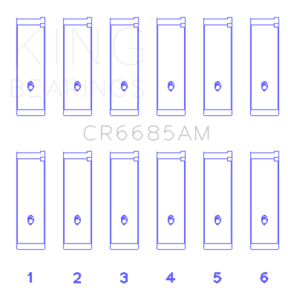 King Engine Bearings Isuzu 6Vd1 (Size +0.75mm) Connecting Rod Bearing Set CR6685AM0.75 CR6685AM0.75 Photo - Primary