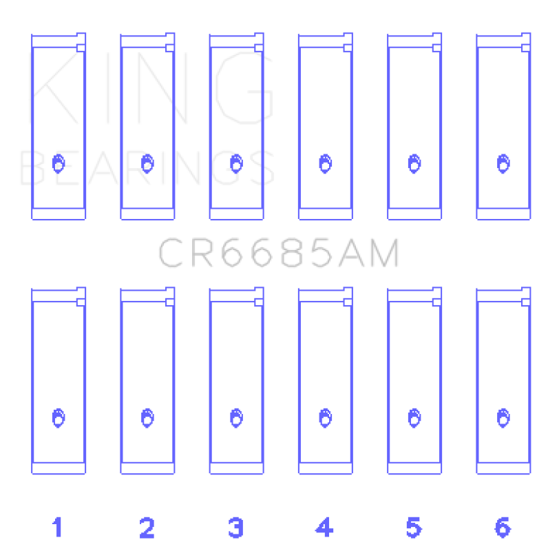 King Engine Bearings King Isuzu 6VD1 Connecting (Size +1.0) Rod Bearing Set CR6685AM1.0 CR6685AM1.0 Photo - Primary