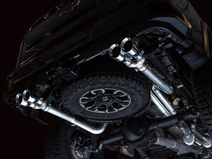 AWE Tuning 22-23 GMC Sierra 1500 AT4X 6.2L 0FG Catback Split Dual (Flat Bumper) - Chrome Silver Tips 3015-42284 3015-42284 Photo - Mounted
