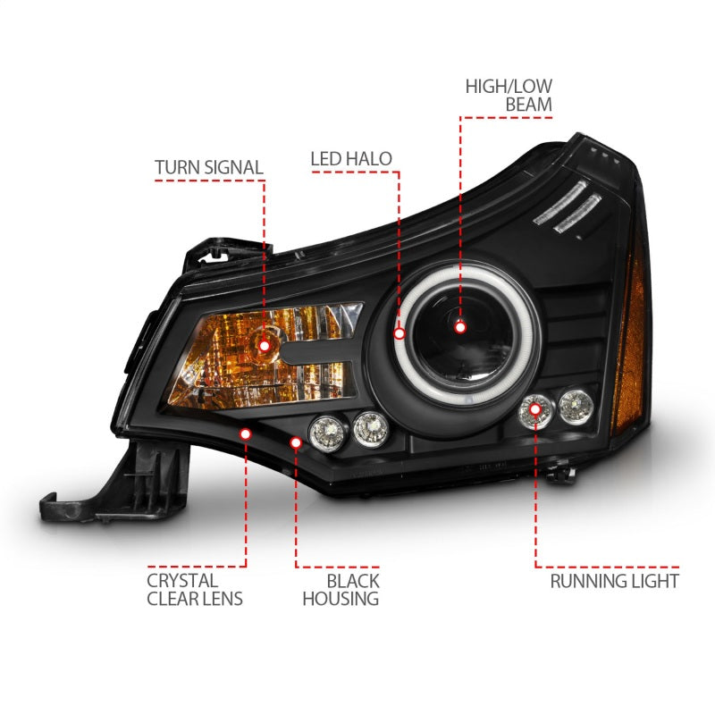 Anzo 2008-2011 Ford Focus Projector Headlights Black 121272 Photo - Unmounted