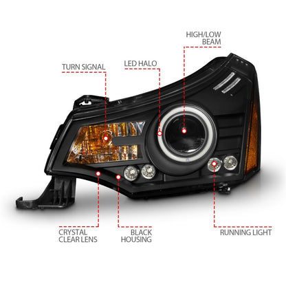 Anzo 2008-2011 Ford Focus Projector Headlights Black 121272 Photo - Unmounted