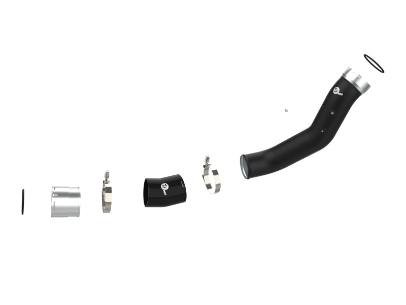 aFe 2024 GM Diesel Trucks V8 6.6L L5P BladeRunner 3.5in Aluminum Cold Charge Pipe - Black 46-20709-B 46-20709-B Photo - Unmounted