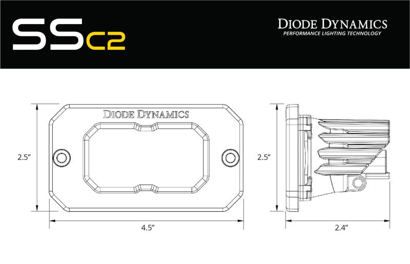 Diode Dynamics Stage Series 2 In LED Pod Sport - Yellow Fog Flush ABL (Pair) DD6425P DD6425P User 8