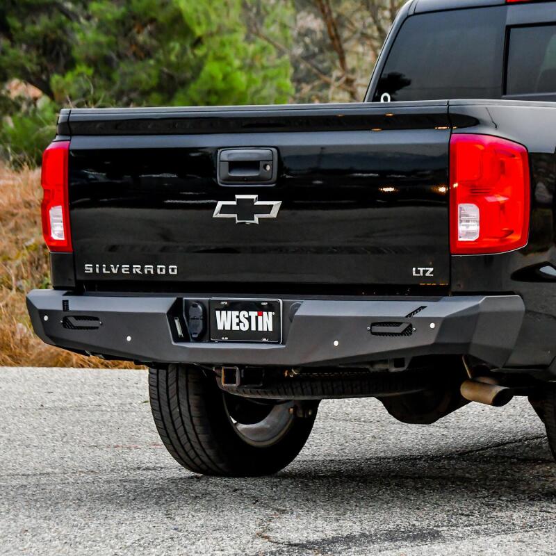Westin 14-18 Chevy Silverado 1500 Pro-Series Rear Bumper - Textured Black 58-421005 58-421005 Photo - Mounted