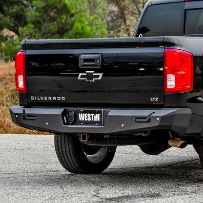 Westin 14-18 Chevy Silverado 1500 Pro-Series Rear Bumper - Textured Black 58-421005 58-421005 Photo - Mounted