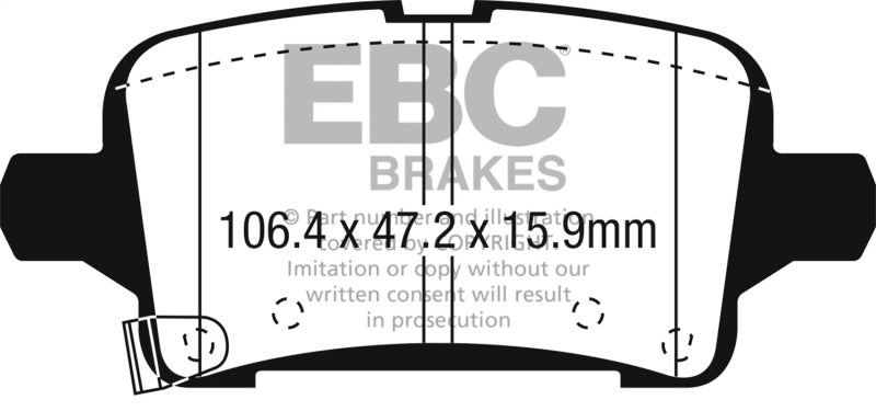EBC 2016+ Chevrolet Malibu 1.5L Turbo (Elec PB) Greenstuff Rear Brake Pads DP23074 DP23074 Photo - Primary