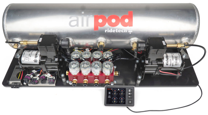 Ridetech RidePro E5 Air Ride Control System 5Gal Dual Compressor AirPod Hi-Flow Big Red 3/8in Valves 30514700 30514700 Photo - Primary