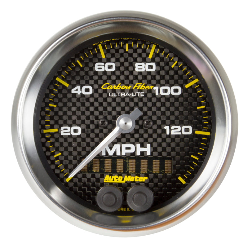 Autometer Gauge, Speedometer, 3 3/8", 140 Mph, Gps, Carbon Fiber 4780 Photo - Primary