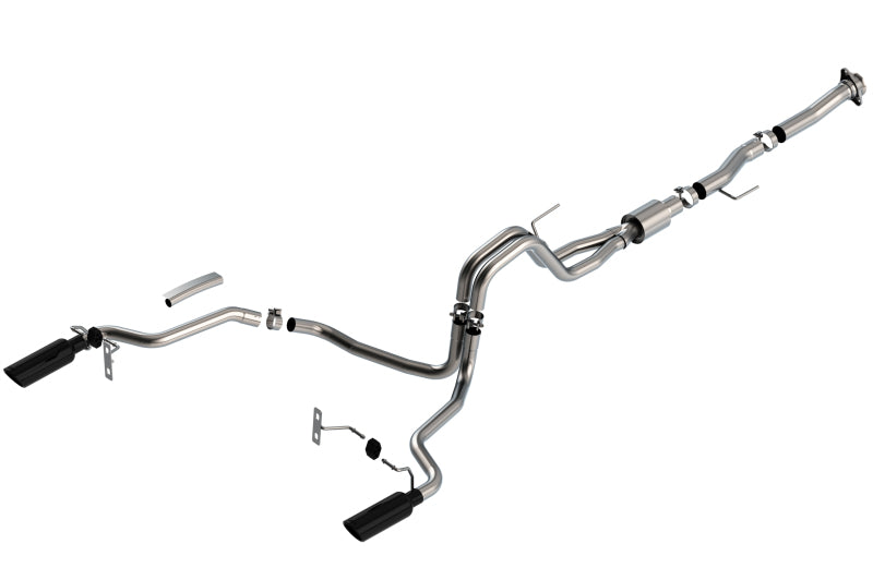 Borla F-150 2021 5.0L 2dr RC SB (122.8 WB) XL/XLT 3/2.25 SRE Cat-Back ATAK Black Chrome Tips 140869BC 140869BC Photo - Primary