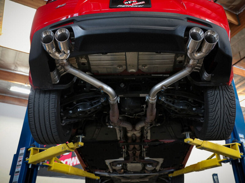 aFe POWER MACH Force-Xp 3in Axle-Back Exhaust 16-20 Chevy Camaro SS V8 6.2L w/o Mufflers - Polished 49-44119NM-P 49-44119NM-P Photo - Mounted
