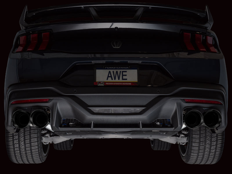 AWE Tuning AWE 2024 Ford Mustang Dark Horse S650 RWD Track Edition Catback Exhaust w/ Quad Diamond Black Tips 3020-43375 3020-43375 Photo - Mounted