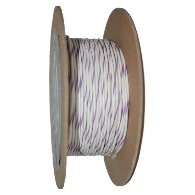 NAMZ OEM Color Primary Wire 100ft. Spool 18g - White/Violet Stripe NWR-97-100 NWR-97-100 Photo - Primary