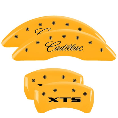 MGP 4 Caliper Covers Engraved Front Cadillac Engraved Rear XTS Yellow finish black ch 35008SXTSYL 35008SXTSYL Photo - Primary