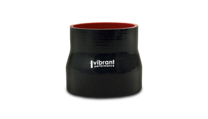 Vibrant 3.5in I.D. x 4.250in I.D. x 4.5in Long 4 Ply Gloss Black Silicone Transition Hose 19748 19748 Photo - Primary
