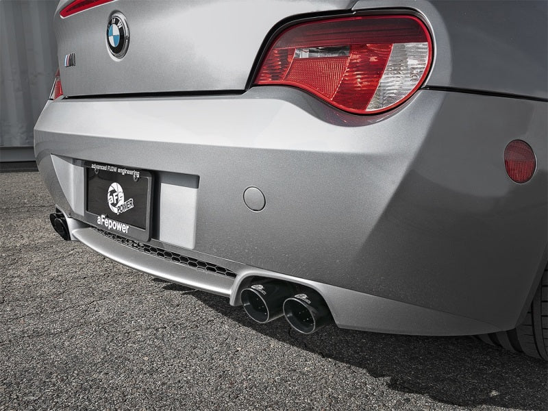 aFe MACH Force-Xp 2-1/2in 304 SS Cat-Back Exhaust w/ Black Tips 05-08 BMW Z4 M Coupe (E86) L6 3.2L 49-36339-B 49-36339-B Photo - Mounted
