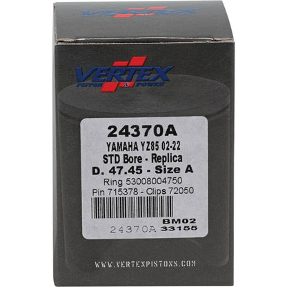 Vertex Pistons Vertex Piston 02-24 Yamaha YZ 85 85cc Cast Replica Piston Kit 24370A 24370A Photo - Primary