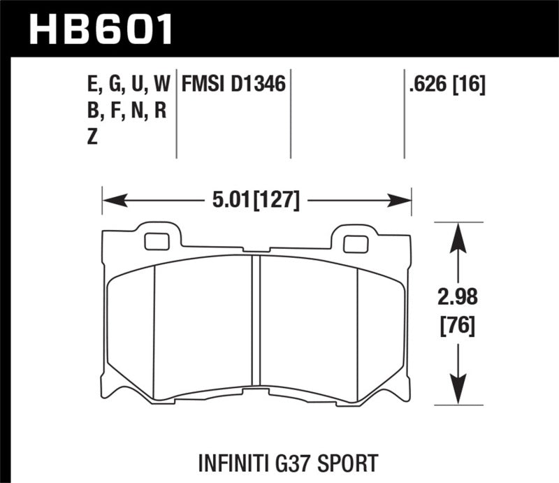 Hawk Performance Hawk 09-13 Infiniti FX50 5.0L Base Front ER-1 Brake Pads HB601D.626 HB601D.626 Photo - Primary