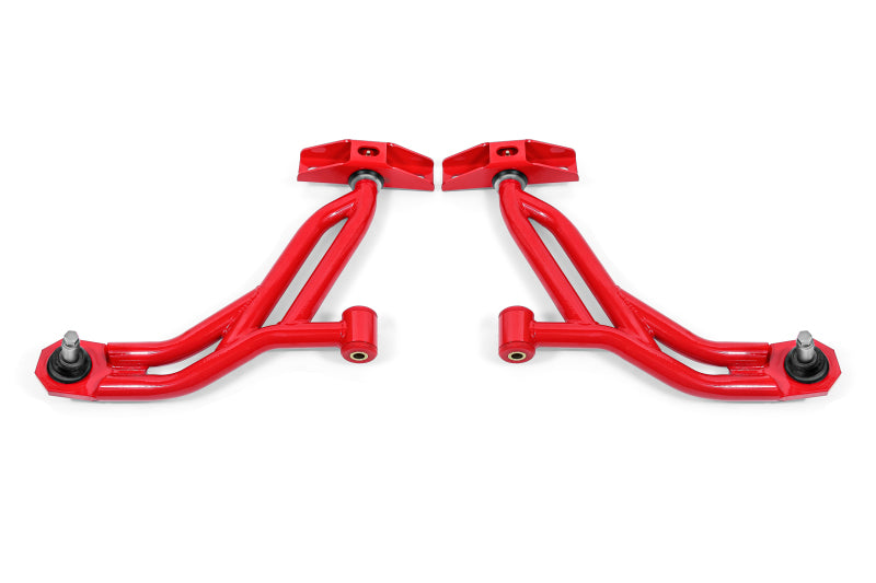 BMR 10-14 Ford Mustang Non-Adj. Lower A-Arms Delrin/Rod End w/ 19mm Tall Ball Joint - Red AA756R AA756R Photo - Primary