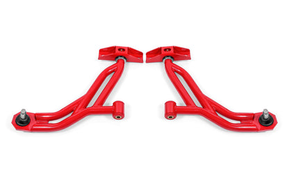 BMR 10-14 Ford Mustang Non-Adj. Lower A-Arms Delrin/Rod End w/ 19mm Tall Ball Joint - Red AA756R AA756R Photo - Primary