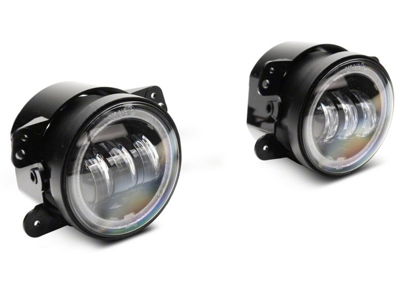 Raxiom 07-18 Jeep Wrangler JK Axial Series 4-In LED Fog Lights w/ RGB Halo J143371 J143371 Photo - Close Up
