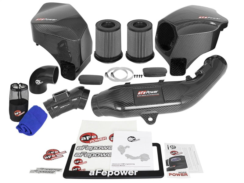 aFe Cold Air Intake System w/ PRO DRY S Black Series Momentum Carbon Fiber 51-76305-CF Photo - Unmounted