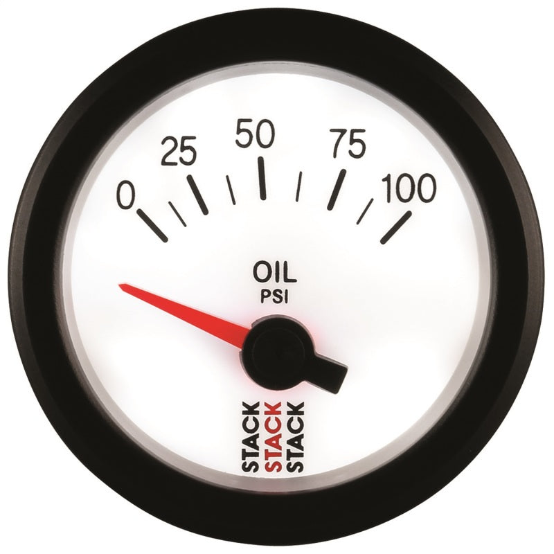 Autometer Stack 52mm 0-100 PSI 1/8in NPTF Electric Oil Pressure Gauge - White ST3252 ST3252 User 4