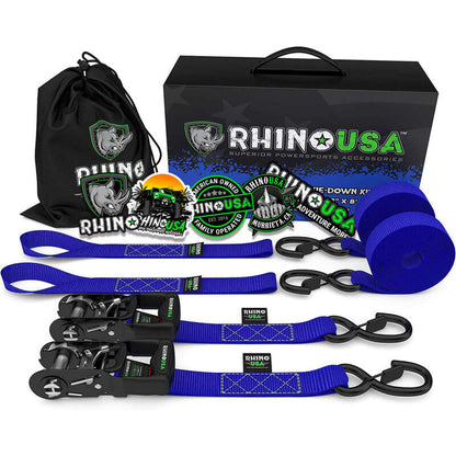 Rhino USA Heavy Duty Ratchet Tie-Downs 2-Pack (Blue) 1.6In X 8Ft HDKIT-2PK-BLU HDKIT-2PK-BLU Photo - Primary