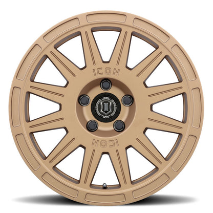 ICON Ricochet 17x8 5x100 38mm Offset 6in BS Satin Gold Wheel 7017805060SG 7017805060SG Photo - Close Up